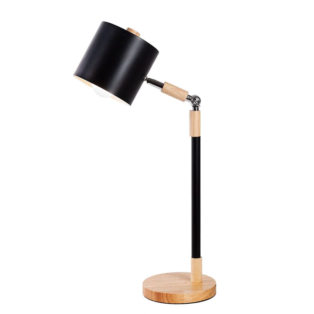 Lampe De Chevet Noir Et Bois