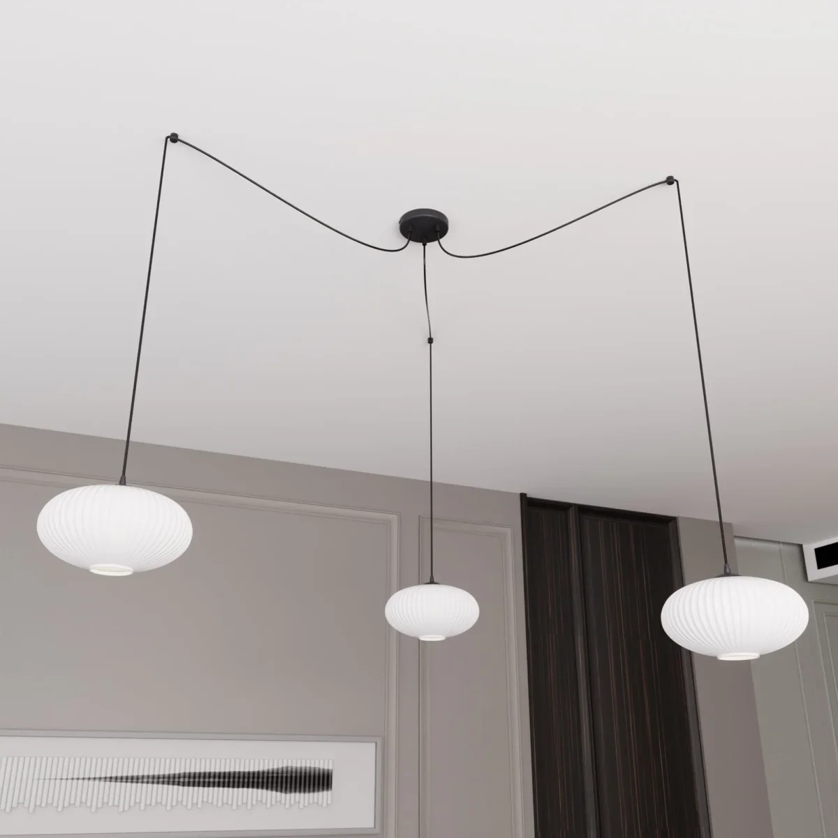 Luminaire qui pend pour Salon blanc – Image 6